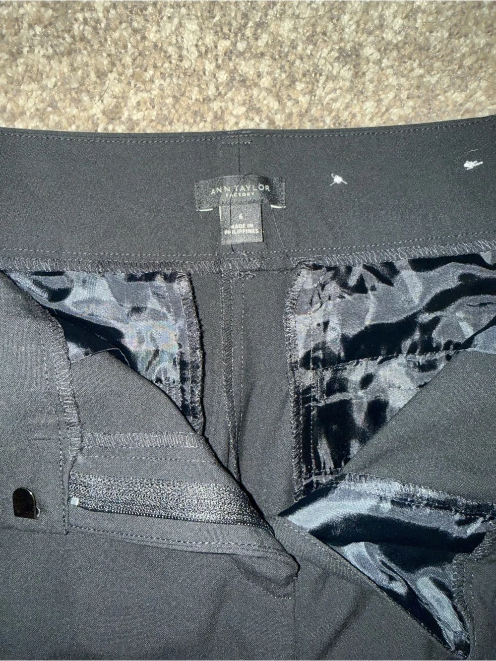 Ann Taylor Black Wide-Leg Dress Pants